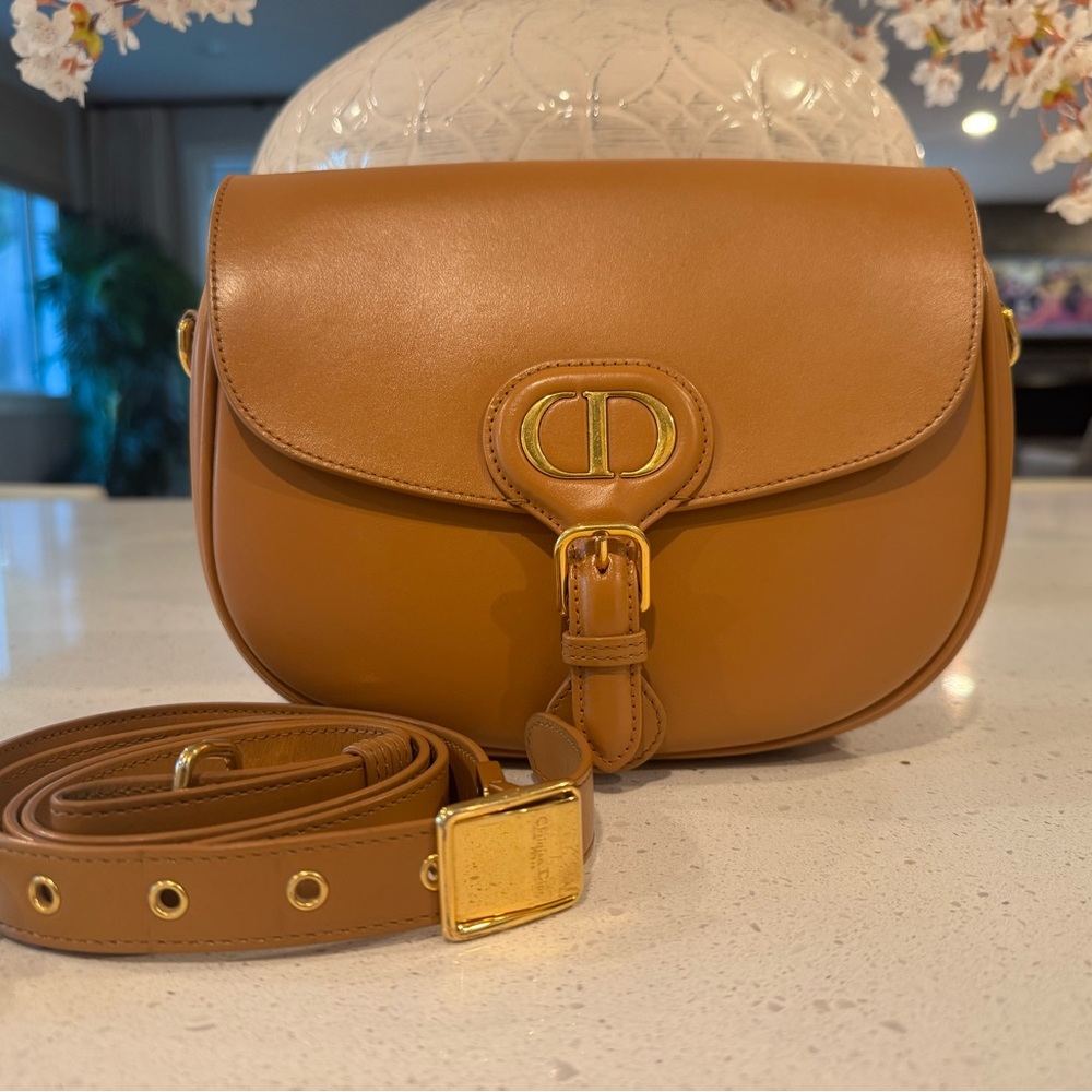 Dior Brown Leather Crossbody Bag with Gold Accents